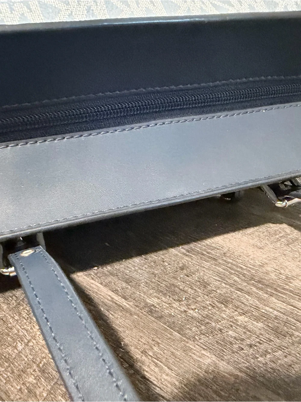 Michael Kors Light Blue MK Logo Tote with Navy Trim